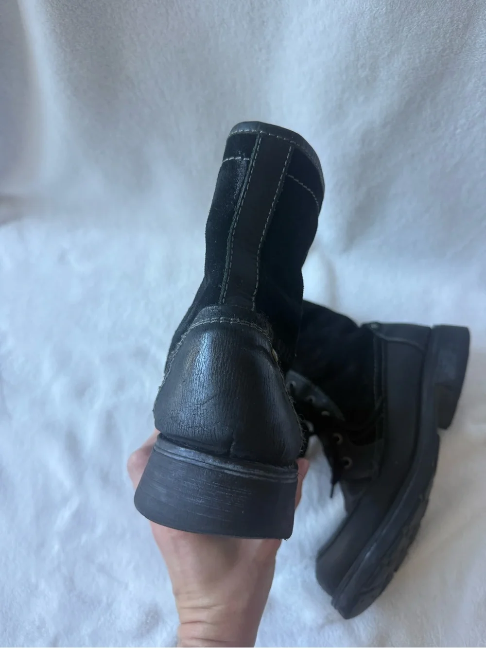 Diesel Black Lace-Up Ankle Boots